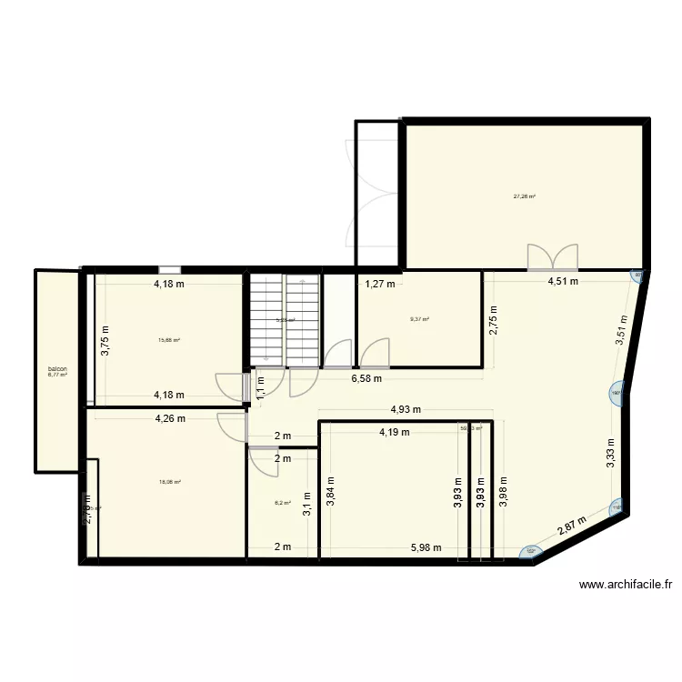plan b&acirc;timent Villeneuve Baptiste. Plan de 
