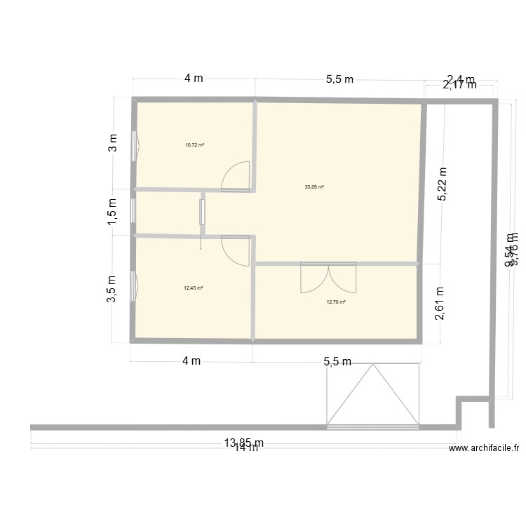 DEESE. Plan de 4 pièces et 69 m2
