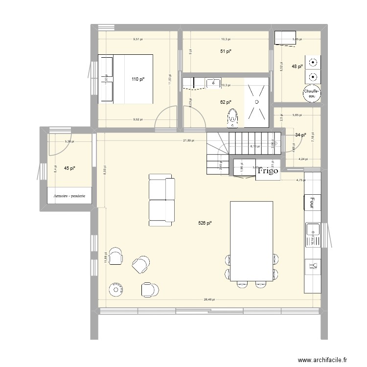 Presqu'ile 2. Plan de 7 pièces et 81 m2