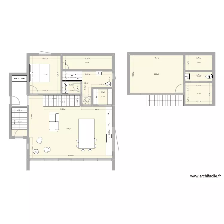 Presqu\'ile 2. Plan de 10  et 113 m²