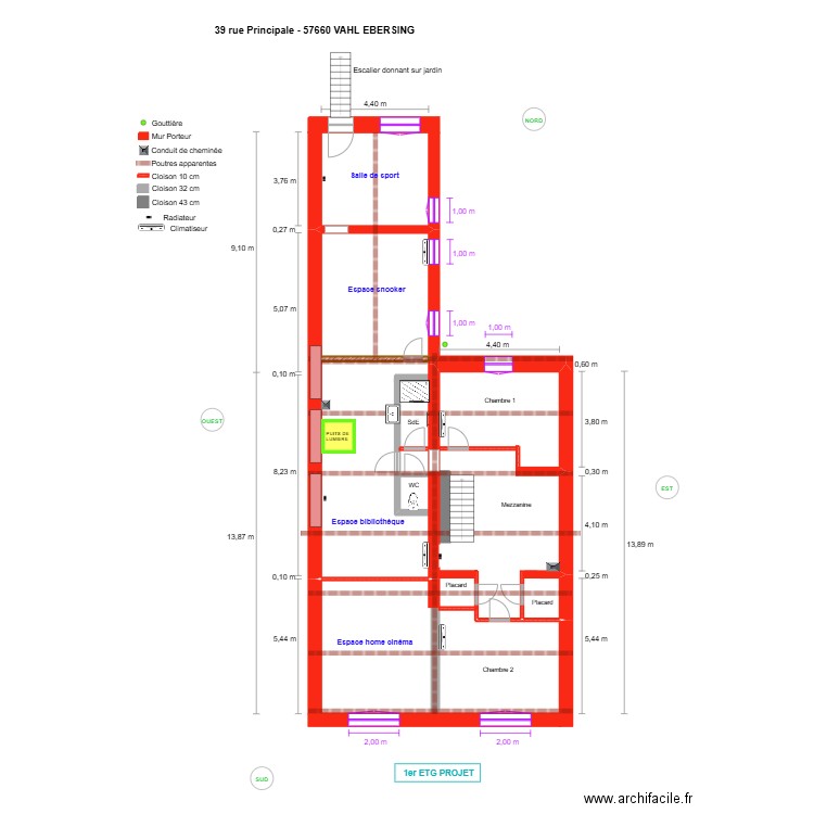 V-E_1er etg_projet. Plan de 0 pièce et 0 m2