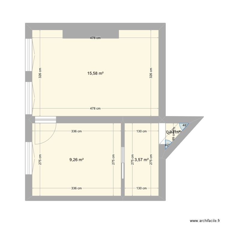 Sulpice r+3 #2. Plan de 4 pièces et 29 m2