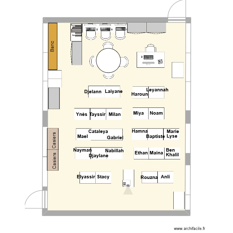 Classe P2 V1. Plan de 1 pièce et 65 m2