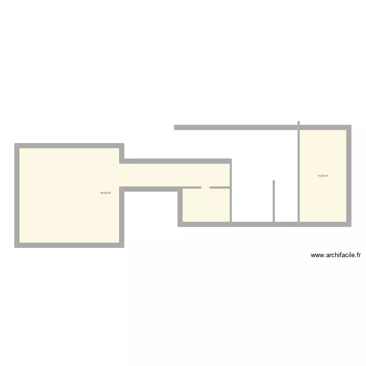 New project. Plan de 2  et 63 m²