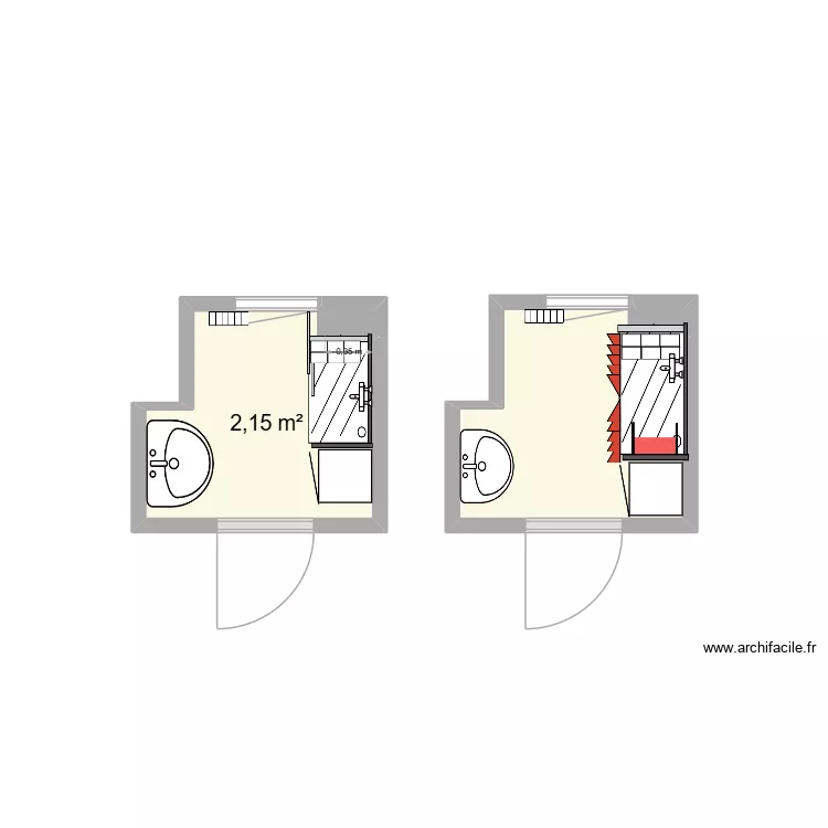 mint. Plan de 4  et 4 m²