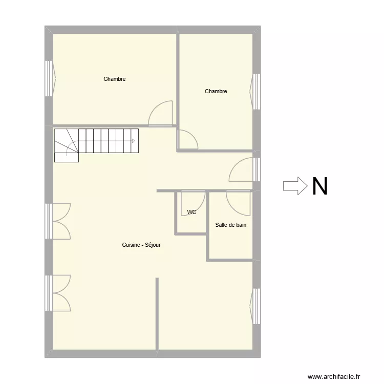 BOUDIER Etage. Plan de 5  et 69 m²