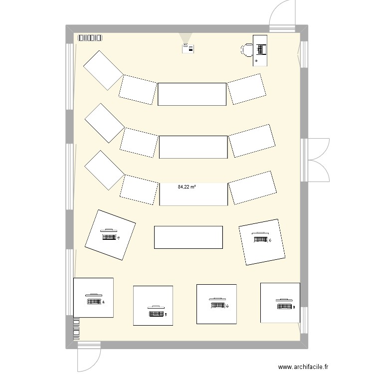 salle techno A5. Plan de 1 pièce et 84 m2