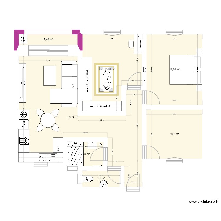maison. Plan de 7 pièces et 82 m2