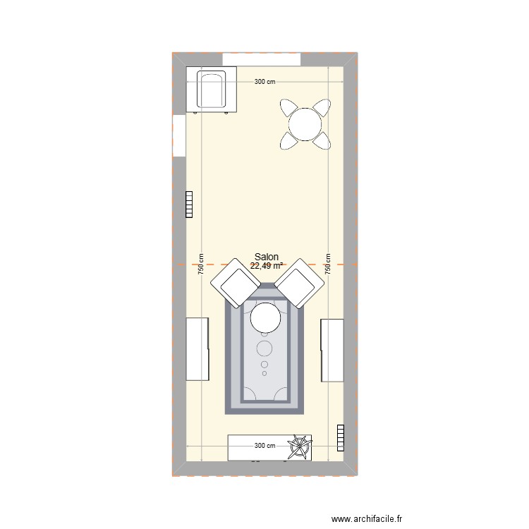 Avenet. Plan de 2 pièces et 35 m2