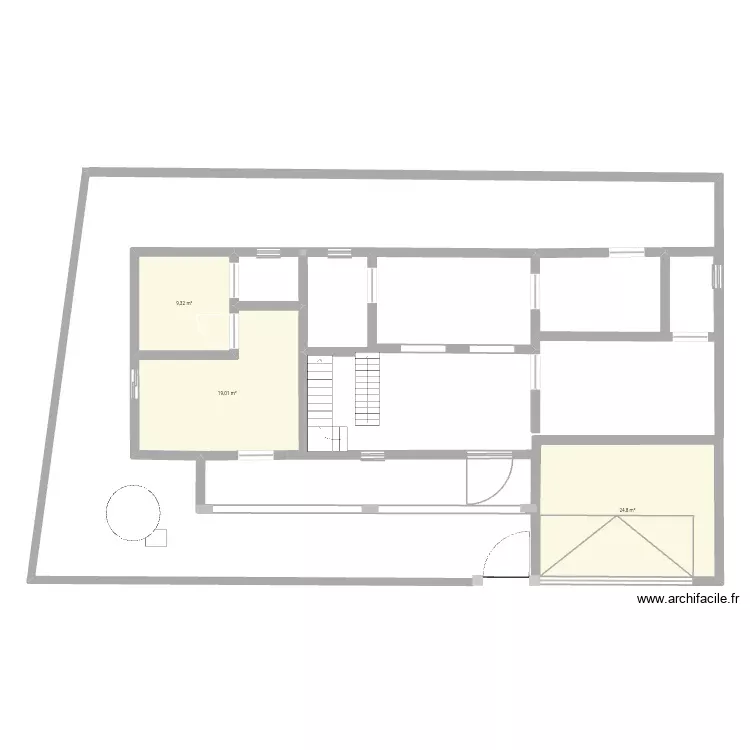 DJAFAROU. Plan de 3 Pièces et 53 m²