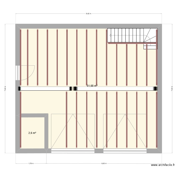 Garage 2. Plan de 2 pièces et 54 m2