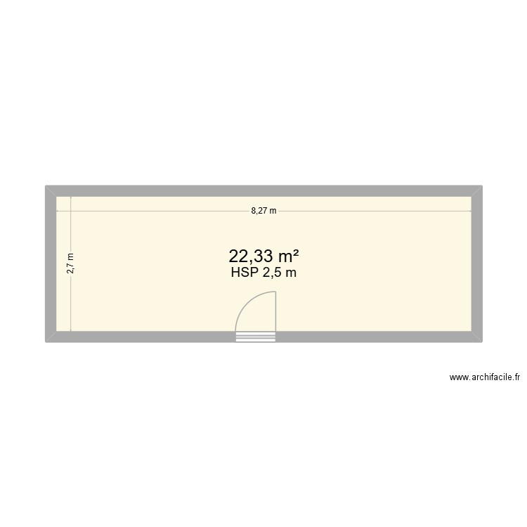 PLAN DE COUPE. Plan de 1 pièce et 22 m2