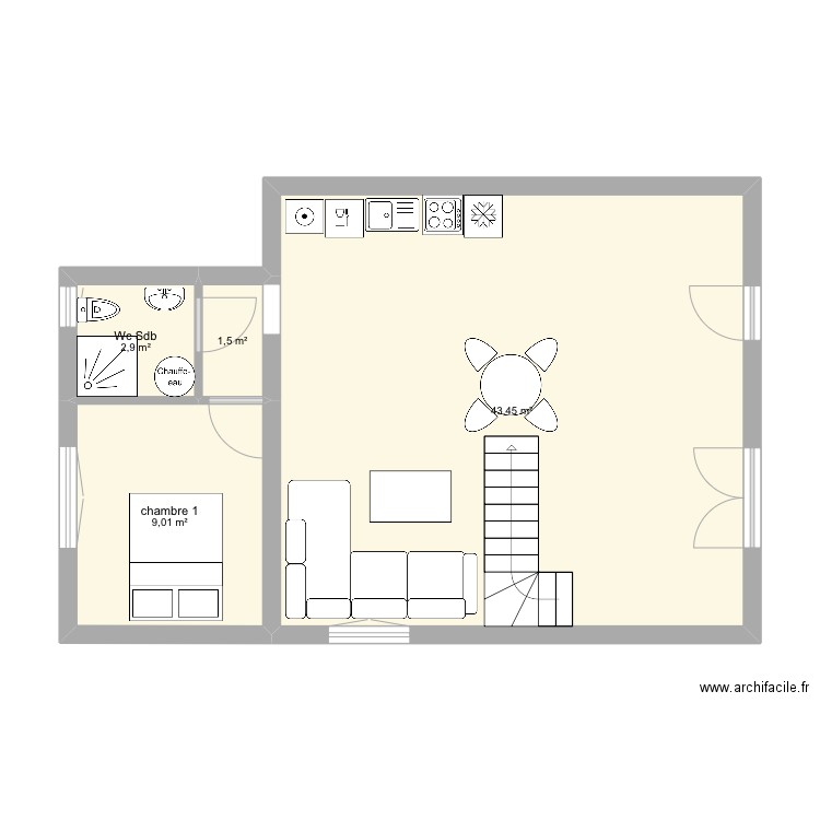 Tratra. Plan de 8 pièces et 86 m2