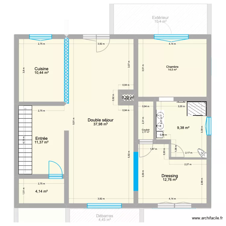 Maison Gandrange - proposition chambre. Plan de 26  et 321 m²