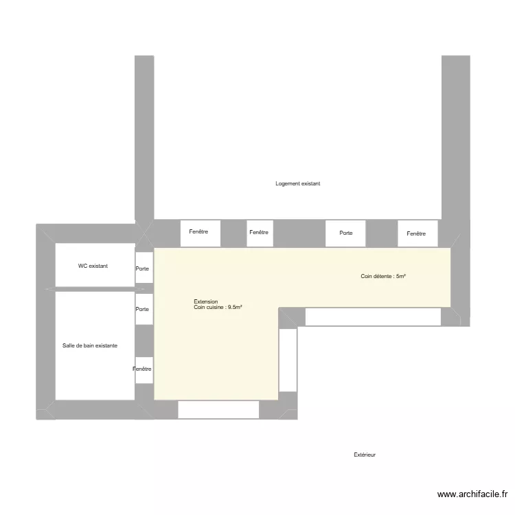 SANSONV1. Plan de 2  et 16 m²