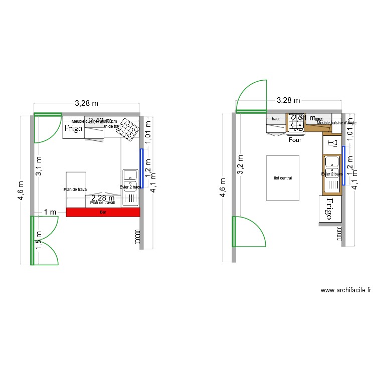 cuisine actuel. Plan de 0 pièce et 0 m2