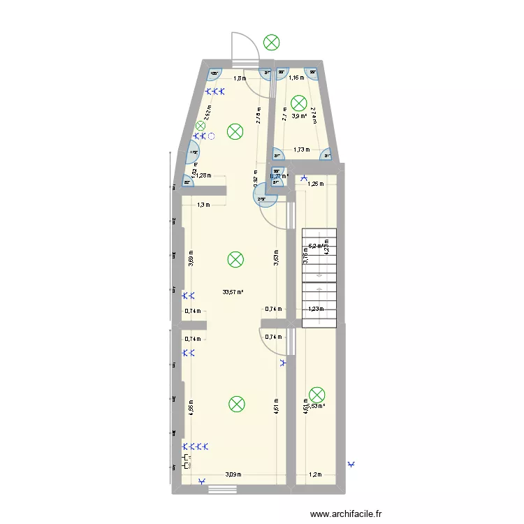 maisonflemalle. Plan de 5  et 48 m²