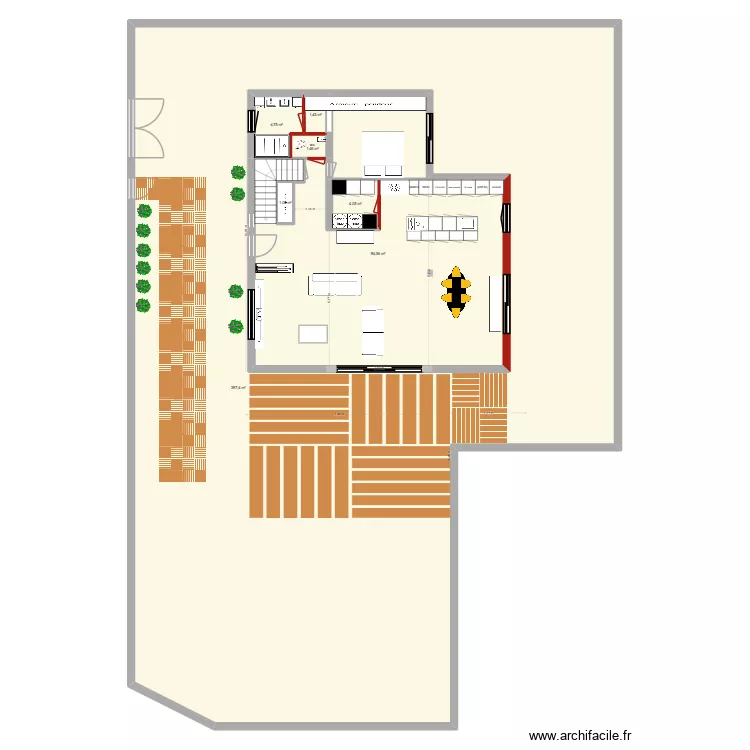 41 SORINS RDC RENOVATION + EXTENSION CUISINE A DROITE. Plan de 7  et 629 m²