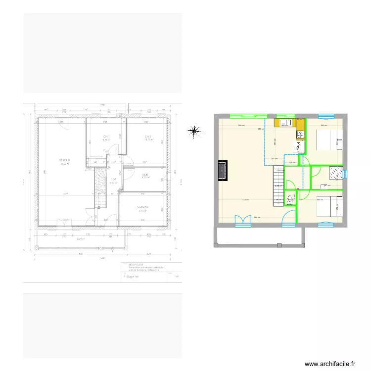 Pied de la Ch&egrave;vre Projet1. Plan de 