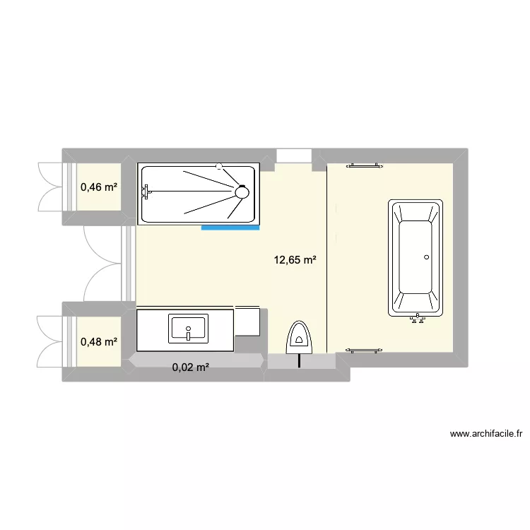 BATHROOM - KIDS SUITE. Plan de 
