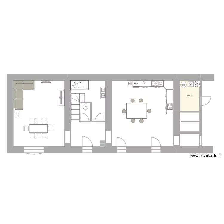 berthellemy. Plan de 1  et 6 m²