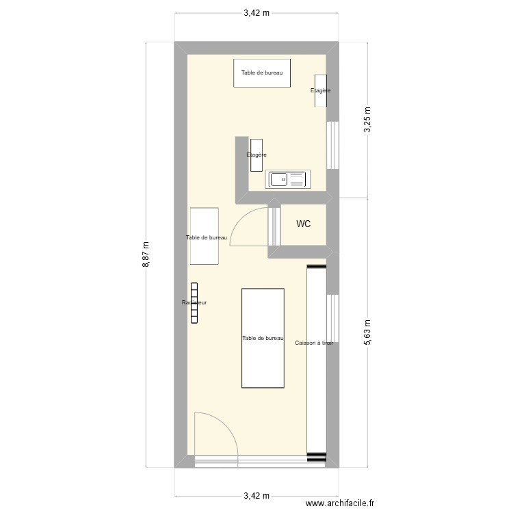 asso. Plan de 2 pièces et 23 m2