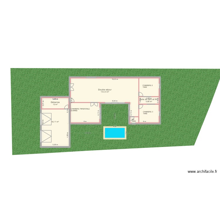 PLAN ST PIERRE COTATION. Plan de 4 pièces et 213 m2