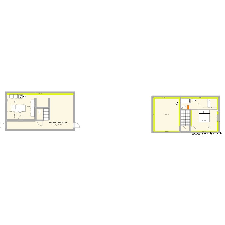 Cuisine+Living Room. Plan de 13 pièces et 109 m2