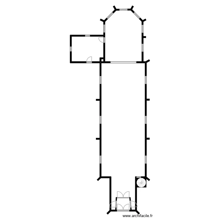 &Eacute;glise. Plan de 5  et 213 m²