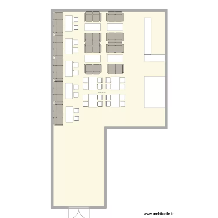 Duo Bar. Plan de 1  et 155 m²