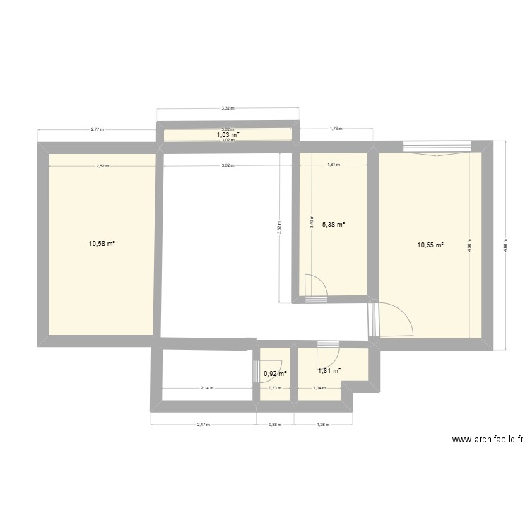Esquirol. Plan de 6 pièces et 30 m2