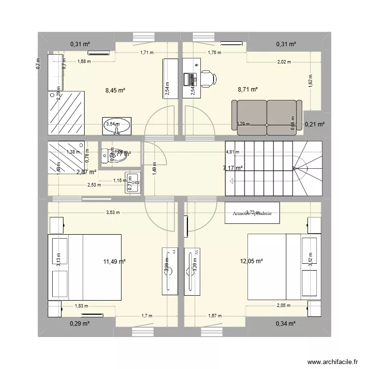 1er Etage Sophie Portbail 1ERE MODIF. Plan de 12 et 53 m² 1er Etage Sophie Portbail 1ERE MODIF. Plan de 12 et 53 m²