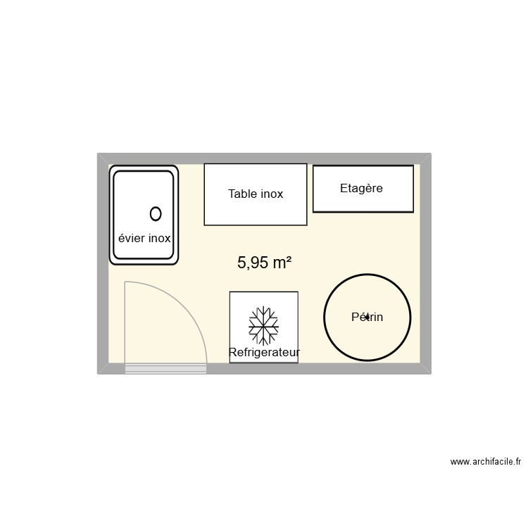 Labo Gruissan saison. Plan de 1 pièce et 6 m2