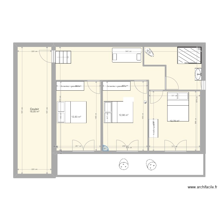 plan 2.2. Plan de 11 pièces et 231 m2