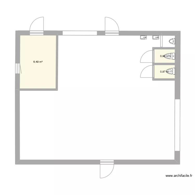 Chalet Piou G2. Plan de 3  et 8 m²