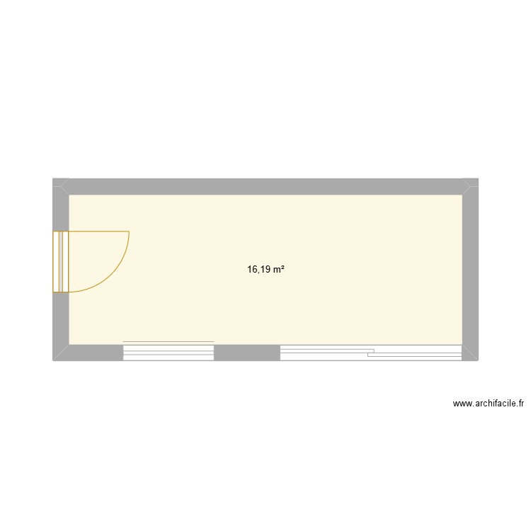 Projet Tiny. Plan de 1 pièce et 16 m2