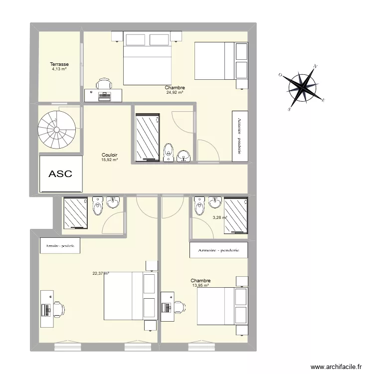 Nouvelle r&eacute;sidence. Plan de 