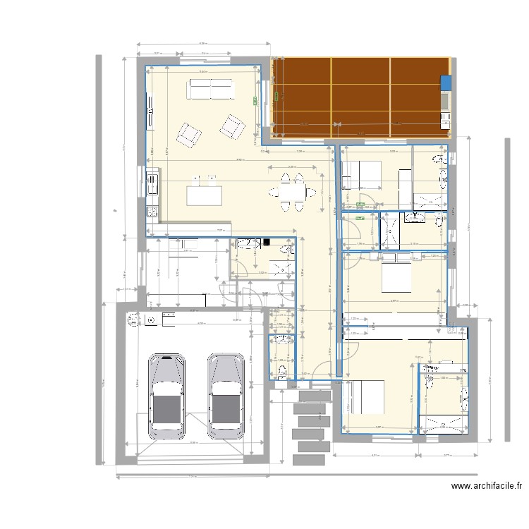 casa 3 quartos. Plan de 3 pièces et 153 m2