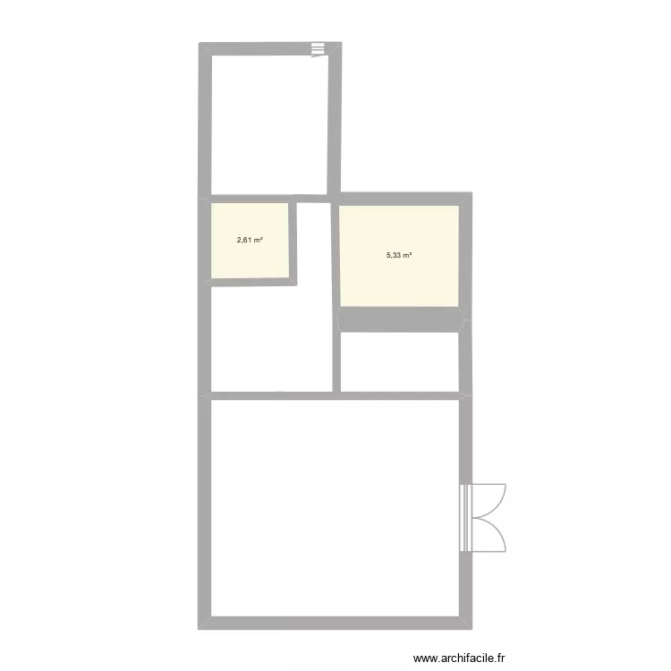 APPART SUZANNE. Plan de 2 pièces et 8 m²