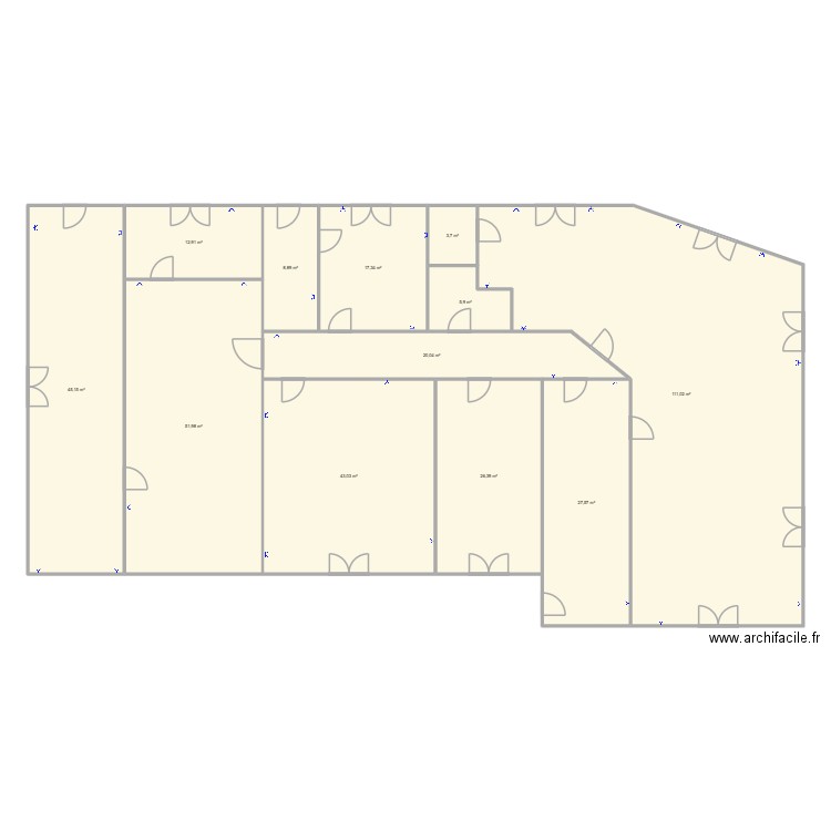 ECOLE. Plan de 12 pièces et 374 m2