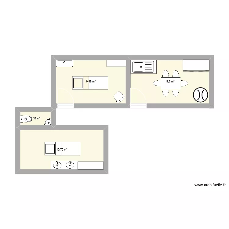 institut. Plan de 4 pièces et 33 m² institut. Plan de 4 pièces et 33 m²