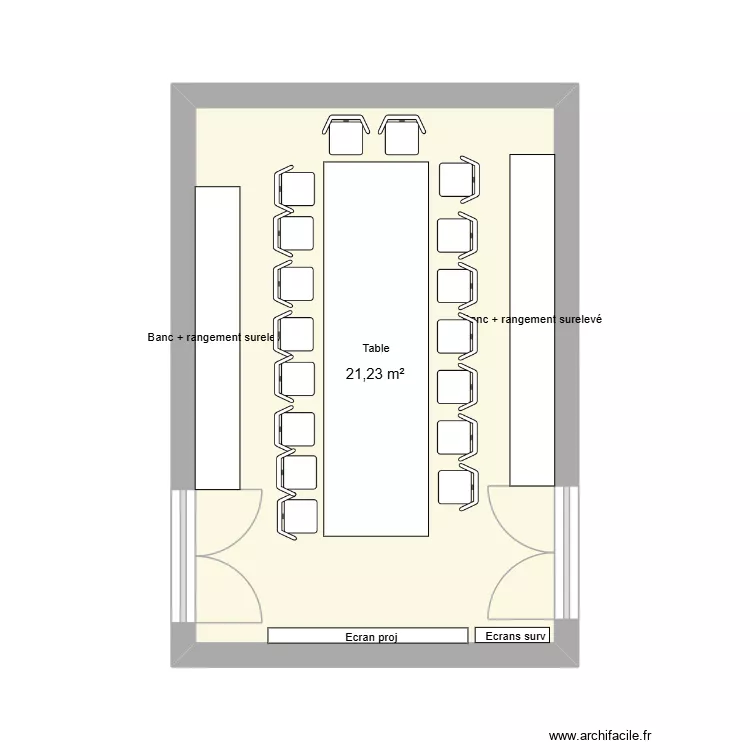 Inter. Plan de 1  et 21 m²