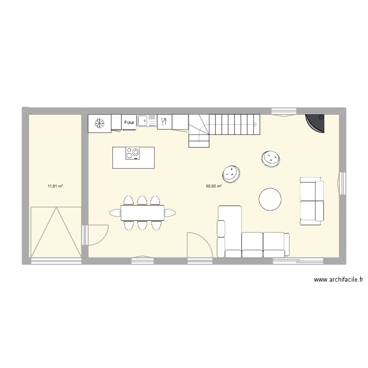 arthez d asson 2. Plan de 2 pièces et 68 m2