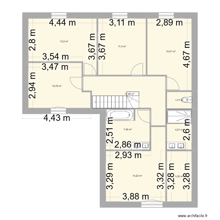 eliot giron. Plan de 14 pièces et 187 m2