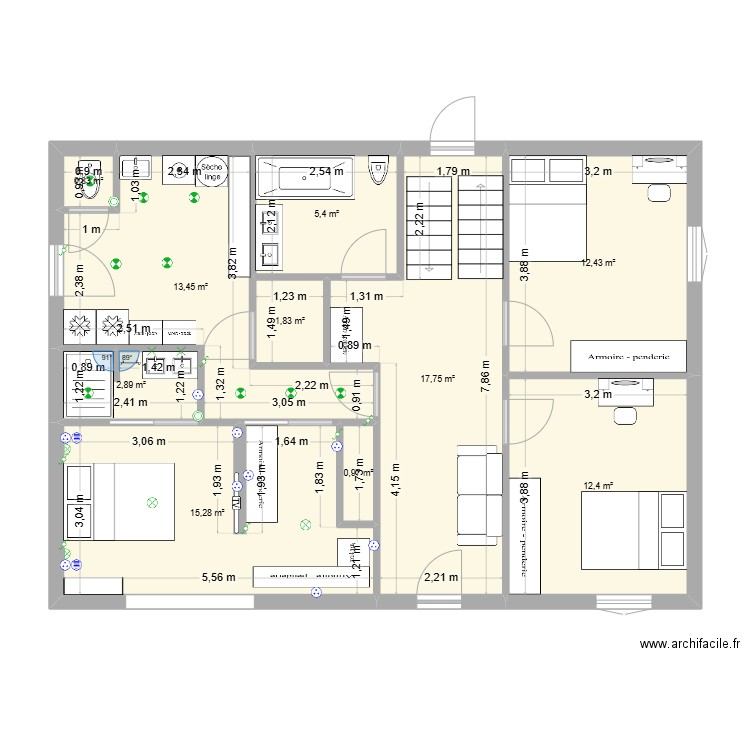 RDC LAMANON. Plan de 10 pièces et 83 m2