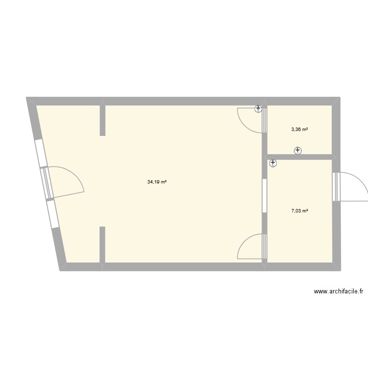 74 Plan Architect 2. Plan de 3 pièces et 45 m2