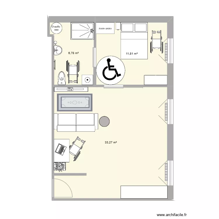 UE 1.7/4.7 plan situation 2. Plan de 3  et 52 m²