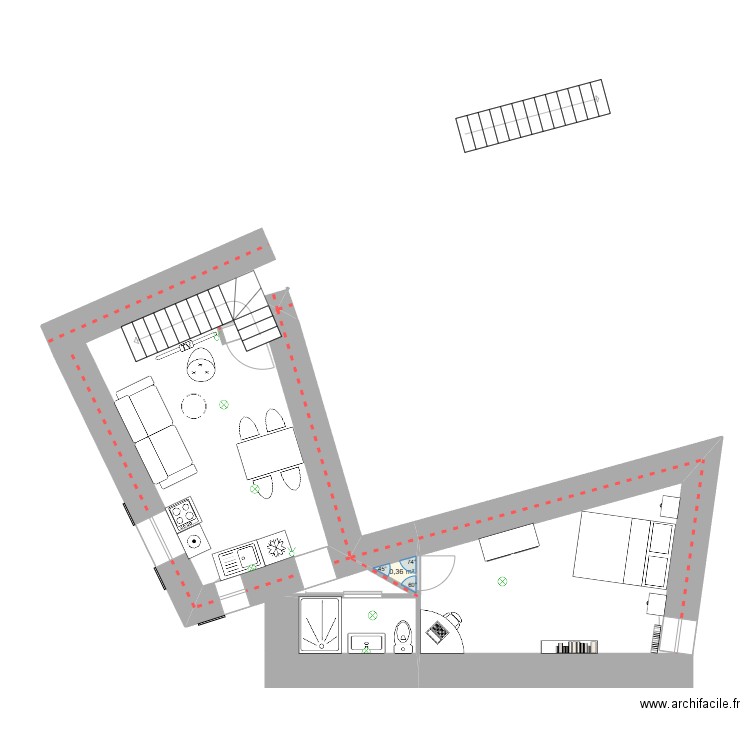 campana. Plan de 1 pièce et 0 m2