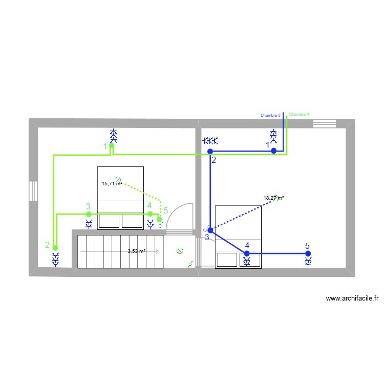 2nd Etage - Chambres Enfants. Plan de 0 pièce et 0 m2