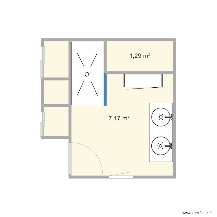 Salle de bain Périgny. Plan de 5 pièces et 10 m2